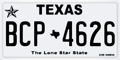 TX license plate BCP4626