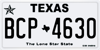 TX license plate BCP4630