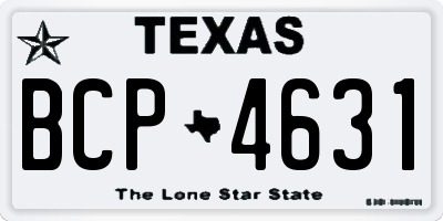 TX license plate BCP4631