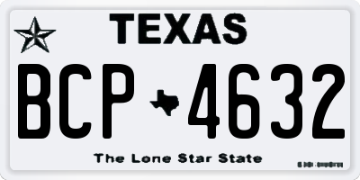 TX license plate BCP4632
