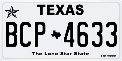 TX license plate BCP4633