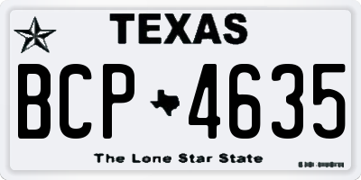 TX license plate BCP4635