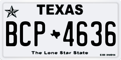 TX license plate BCP4636
