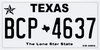 TX license plate BCP4637