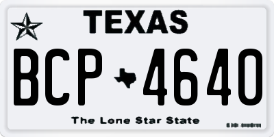 TX license plate BCP4640