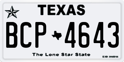 TX license plate BCP4643