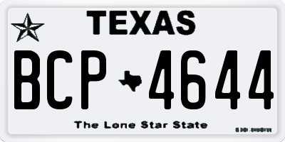 TX license plate BCP4644