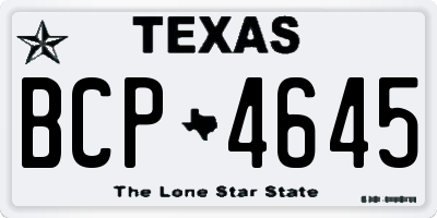 TX license plate BCP4645