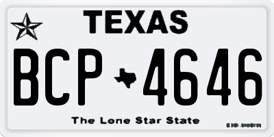 TX license plate BCP4646