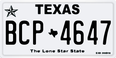 TX license plate BCP4647