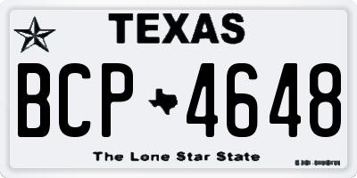 TX license plate BCP4648
