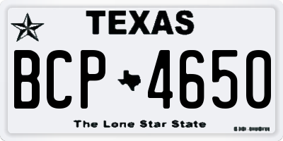 TX license plate BCP4650