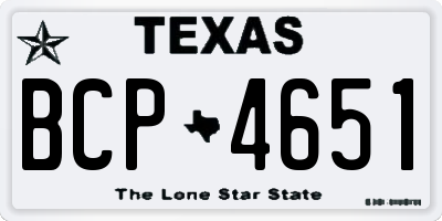 TX license plate BCP4651