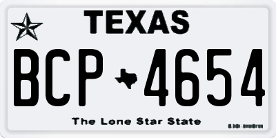 TX license plate BCP4654