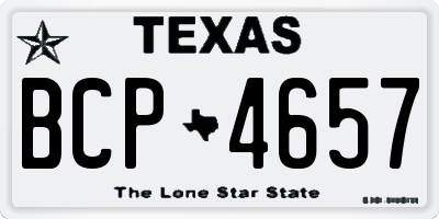 TX license plate BCP4657