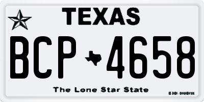 TX license plate BCP4658