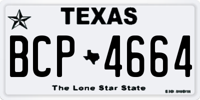 TX license plate BCP4664