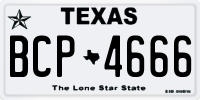 TX license plate BCP4666