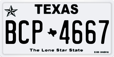 TX license plate BCP4667