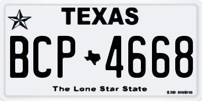TX license plate BCP4668