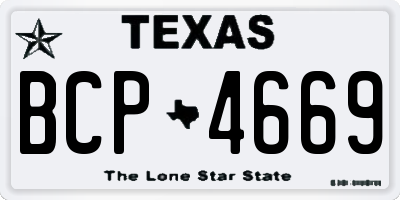 TX license plate BCP4669