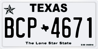 TX license plate BCP4671