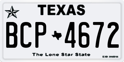 TX license plate BCP4672