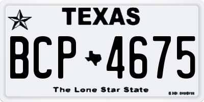 TX license plate BCP4675