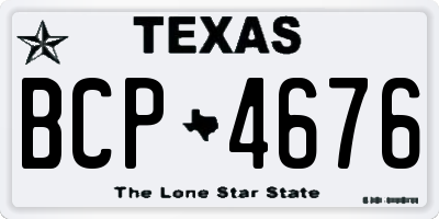 TX license plate BCP4676