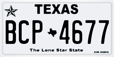 TX license plate BCP4677