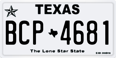 TX license plate BCP4681