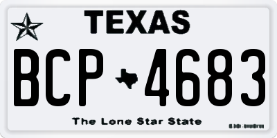 TX license plate BCP4683