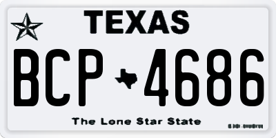 TX license plate BCP4686