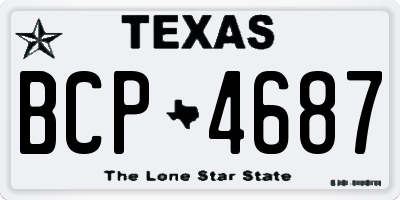 TX license plate BCP4687