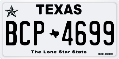 TX license plate BCP4699