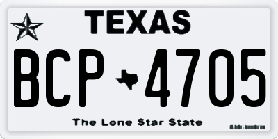 TX license plate BCP4705