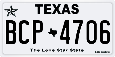 TX license plate BCP4706