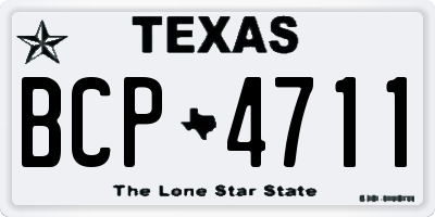 TX license plate BCP4711