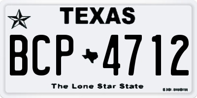 TX license plate BCP4712