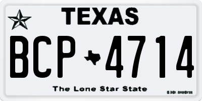 TX license plate BCP4714