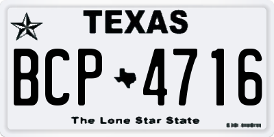 TX license plate BCP4716