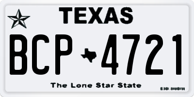 TX license plate BCP4721
