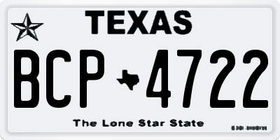 TX license plate BCP4722