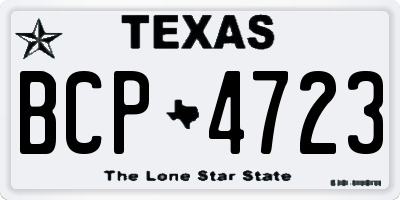 TX license plate BCP4723