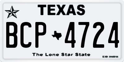 TX license plate BCP4724