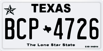 TX license plate BCP4726