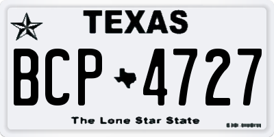 TX license plate BCP4727