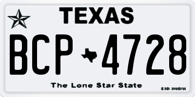TX license plate BCP4728