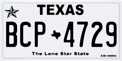 TX license plate BCP4729