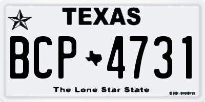 TX license plate BCP4731